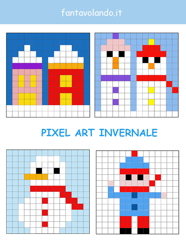 Disegni Di Natale Sui Quadretti.Pixel Art Invernale Fantavolando