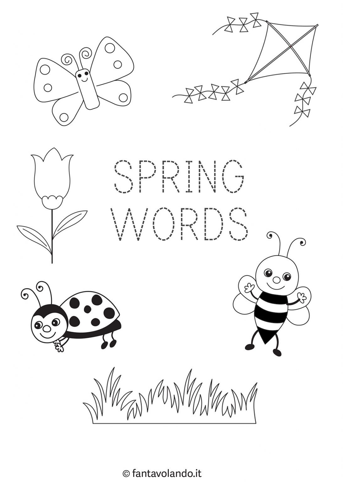 Primaria Spring Schede didattiche di inglese: spring words - Fantavolando