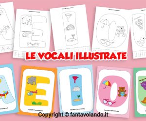 Schede didattiche di italiano: le vocali illustrate