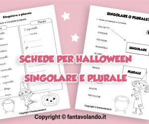 Schede di italiano per Halloween: singolare e plurale