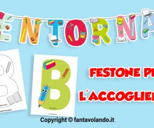 Il festone con la scritta bentornati