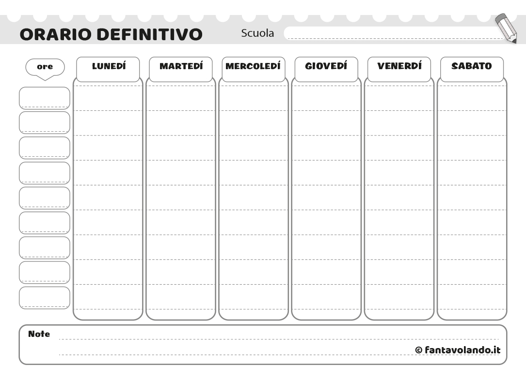 Modello Orario Lezioni Excel