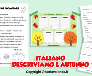 Italiano: descriviamo l’autunno (testo, schede e cartellone)