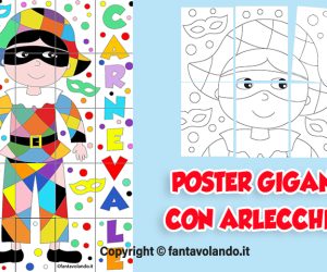 Attività per Carnevale: poster gigante con Arlecchino