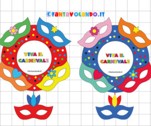 Decorazioni per Carnevale: la ghirlanda con le maschere