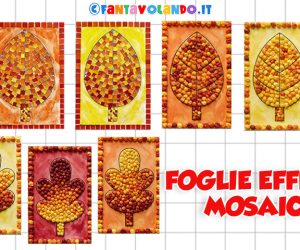 Lavoretti autunno: foglie effetto mosaico