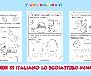 Schede didattiche di italiano per l’autunno: lo scoiattolo Mimmo